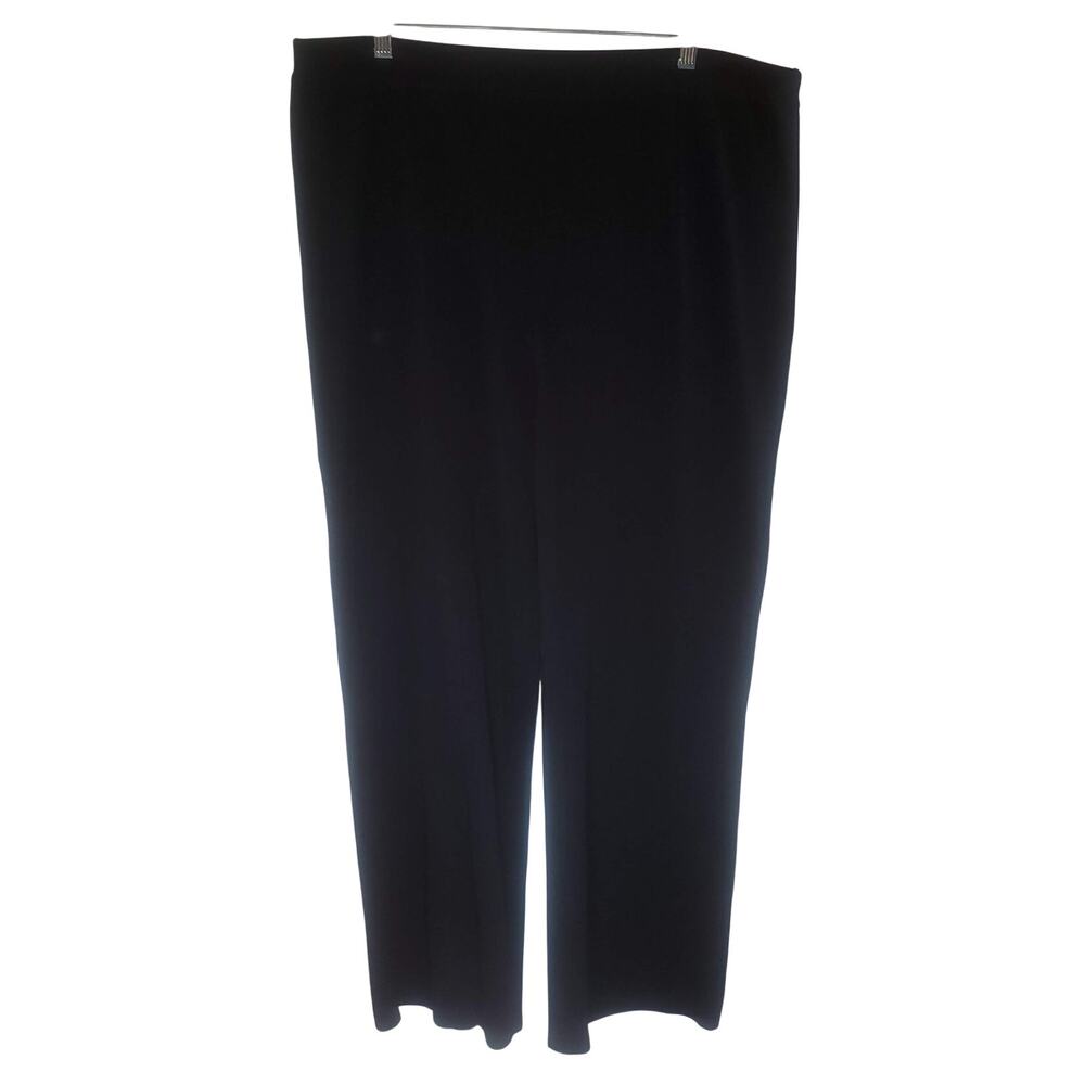 Exclusively Misook Plus 2X (37x30) Acrylic Wide Leg Pant Career Black Pull On